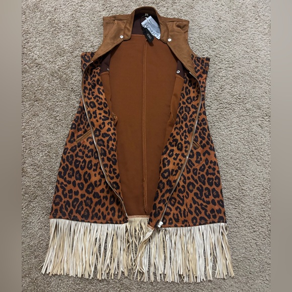 Oyrosy Leopard Tassel Dress Size Medium - Picture 4 of 5